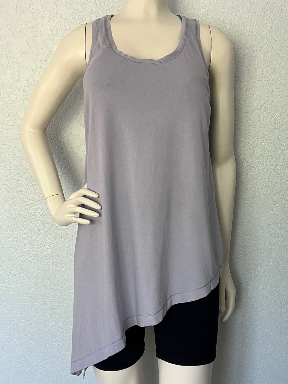Lululemon Asymmetrical Side Tie Tank Top Purple Long Slit Yoga Womens Sz 8